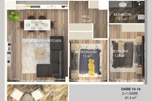 Продается 3-комнатная квартира в Алсанджаке / Кирения