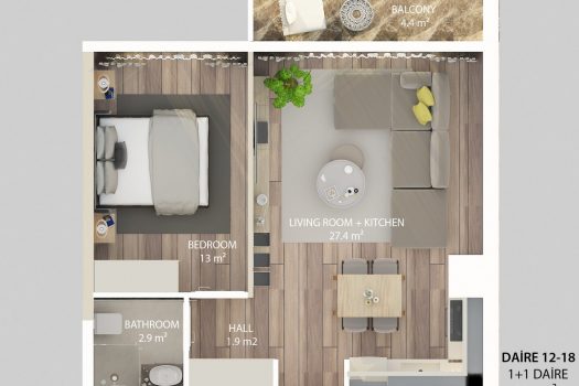 Продается 3-комнатная квартира в Алсанджаке / Кирения