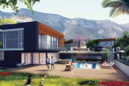 Вилла 4 + 1 на продажу в Чаталкей Кирения с очень большим садом и бассейном