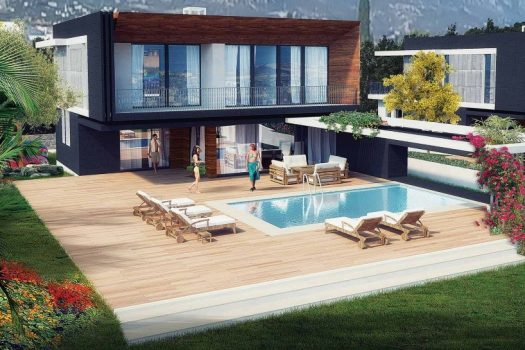 Вилла 4 + 1 на продажу в Чаталкей Кирения с очень большим садом и бассейном